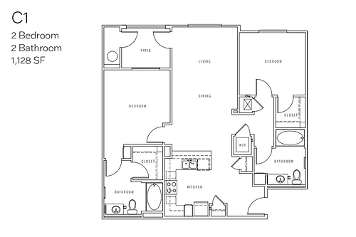 Floor plan C1 Two Bedroom Renovated