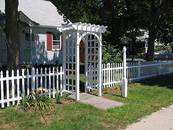 Arbor and fence