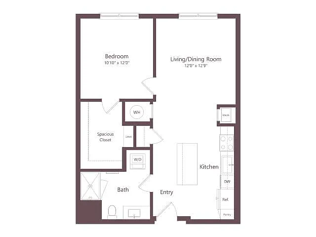 Floor plan A1 | 1 Bed | 1 Bath