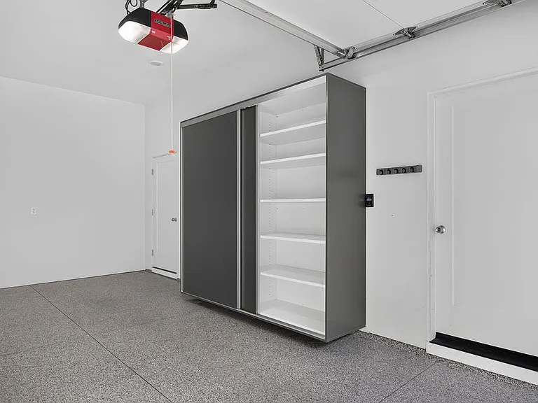 Attached garage with storage