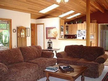 Living Room w/ Cedar Cathedral Ceilings