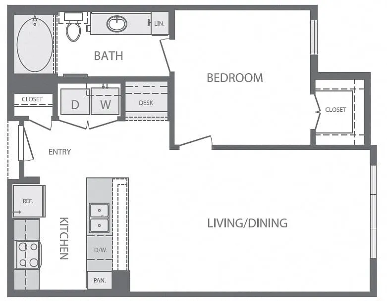 Floor plan A1 1Bed 1Bath