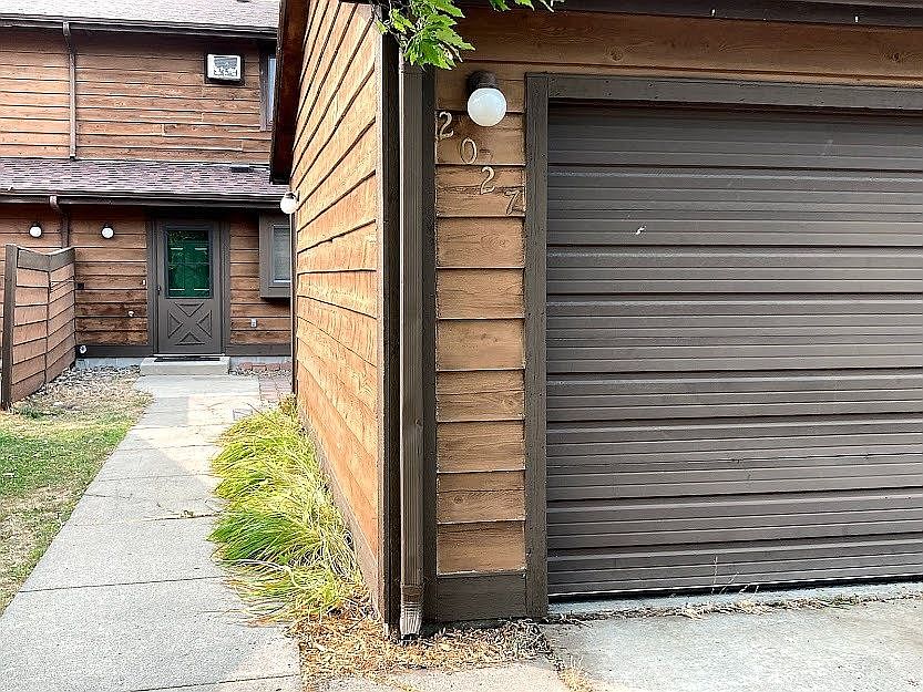 Front; patio behind garage