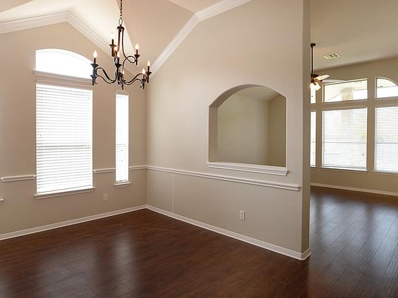 Formal dining room and family room view