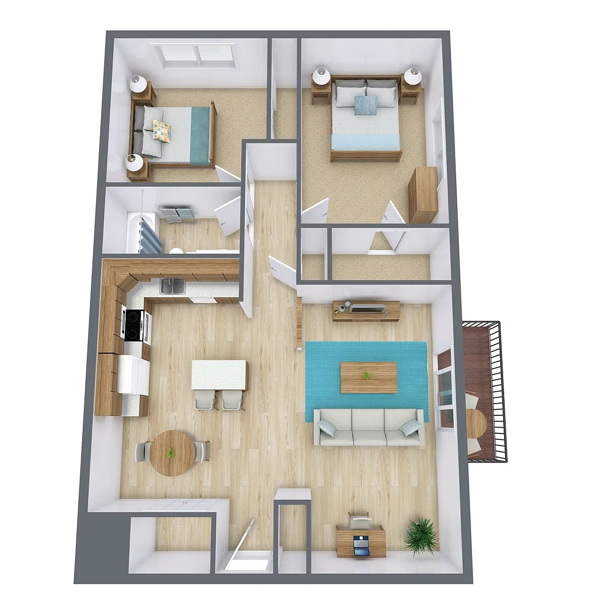 Floor plan Two Bedroom 21A