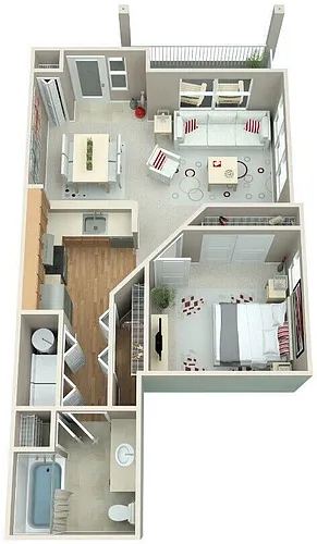 Floor plan 1BED/1BA