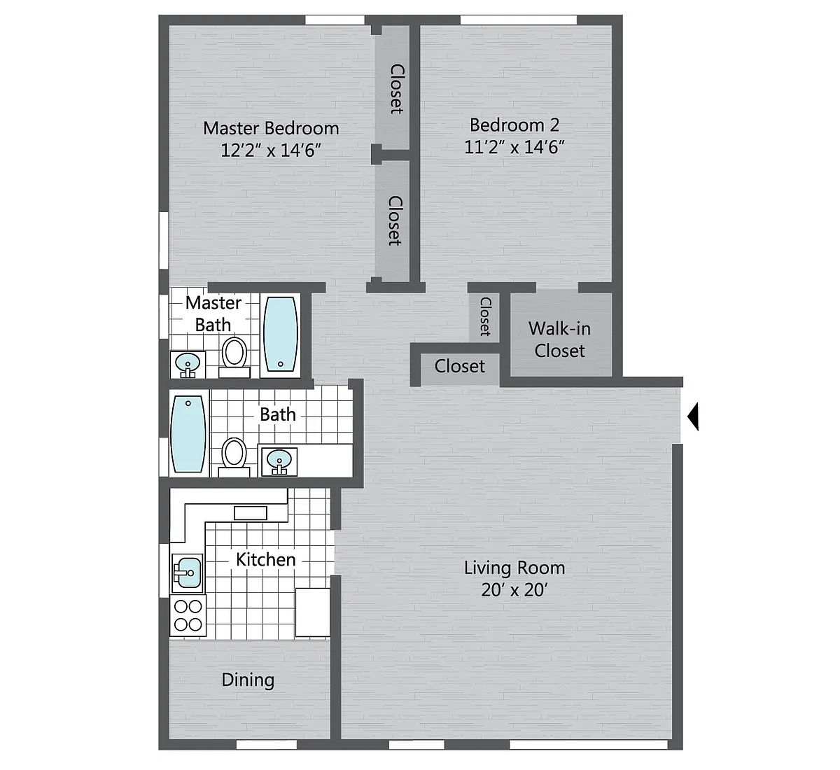 Floor plan 2BR/2BA