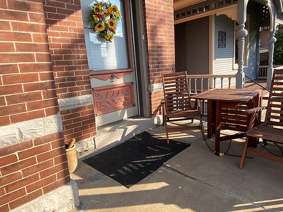 Enjoy a morning coffee on your front porch.