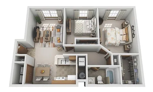 Floor plan B1 Newly Renovated