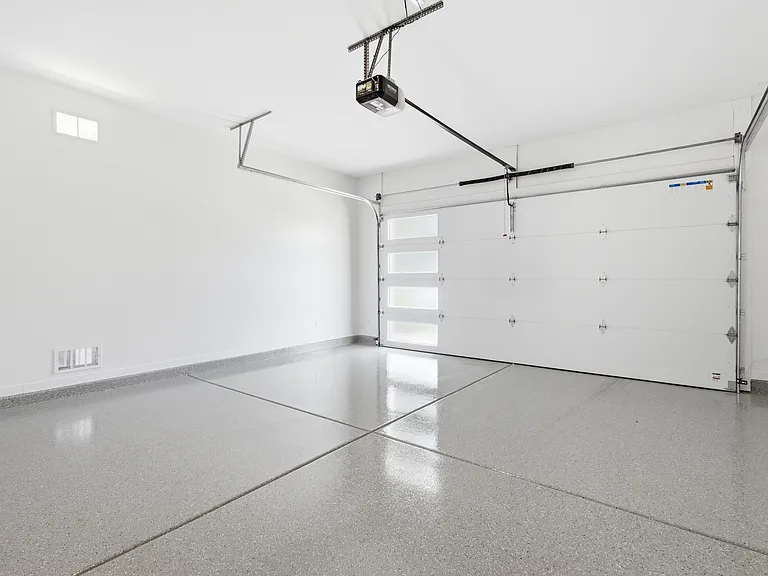 2-car garage with epoxy floors