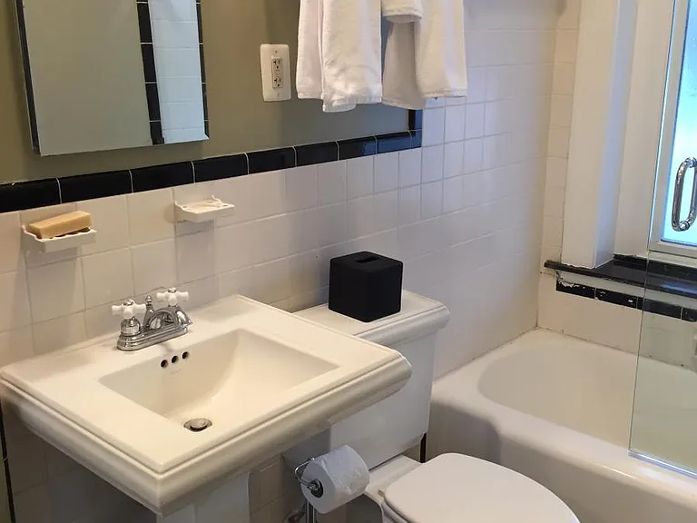 Classic bathroom with modern fixtures