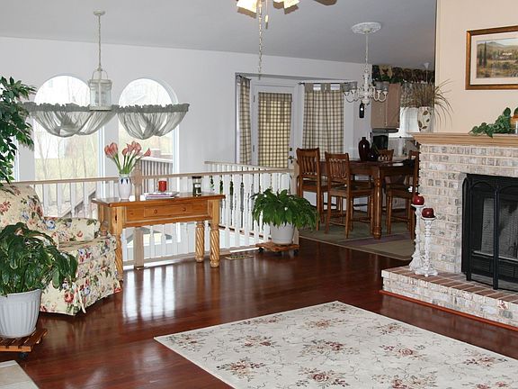 Bright open floorplan with beautiful new hardwood floors.