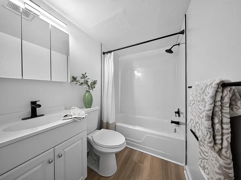 Elevate your living standards at The Woods at Ambler, an Eagle Rock Community. This beautifully designed bathroom features modern fixtures and elegant finishes, providing a serene retreat. Explore the possibilities of luxurious living today!