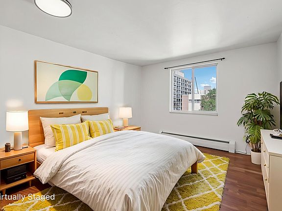 Bedroom, virtually staged