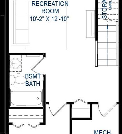 Blackline drawing of the Elm duplex model by Brookfield Residential