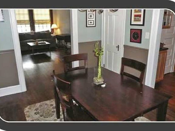 Formal dining room with chair rail detail