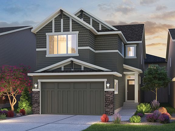 Columbia 2 Farmhouse rendering for Livingston by Brookfield Residential in Calgary.