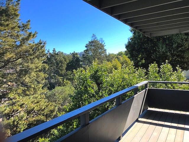 Apartment deck with corner view.