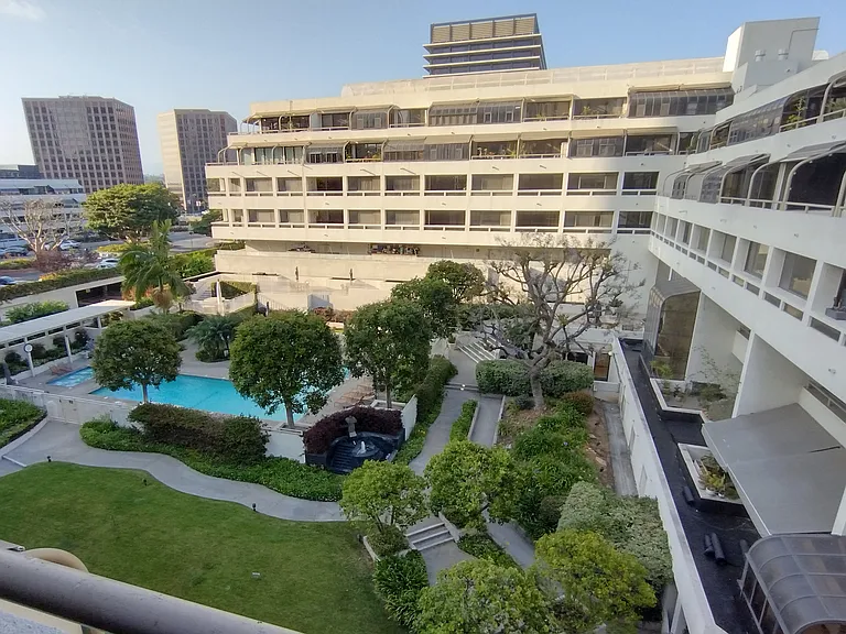 View of courtyard and pool