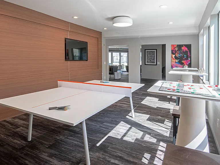 Apartment community Entertainment Room at Griffis Belltown in Seattle, Washington.