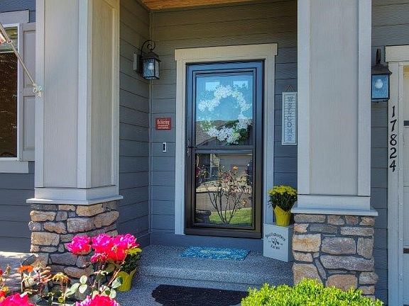 Covered front door entry.