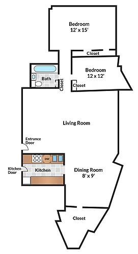 Floor plan 2 Bedroom - 08 Tier