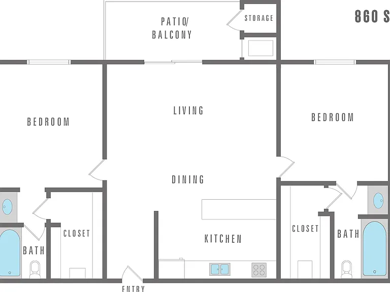 Two bedroom, two bathroom Two bedroom, two bathroom