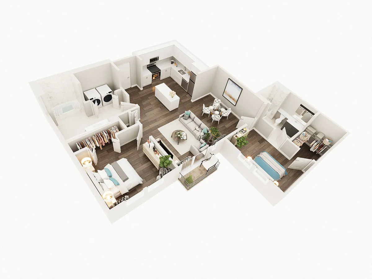 Floor plan Two Bed Two Bath A