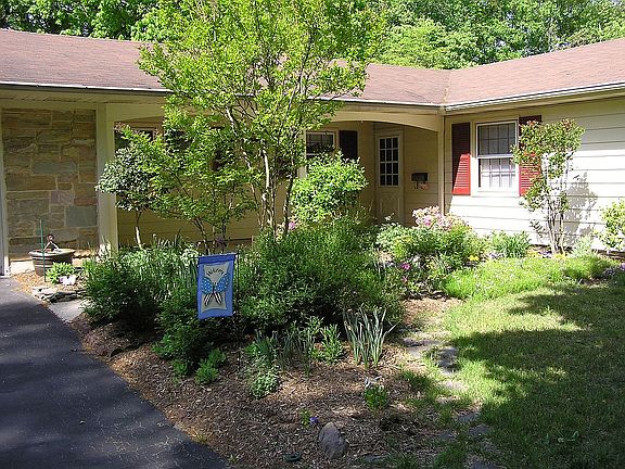 Front door and garden view