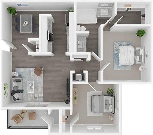 Floor plan 2 Bed 1 Bath