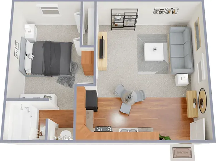 One bedroom, one bath, 520 square foot apartment home One bedroom, one bath, 520 square foot apartment home