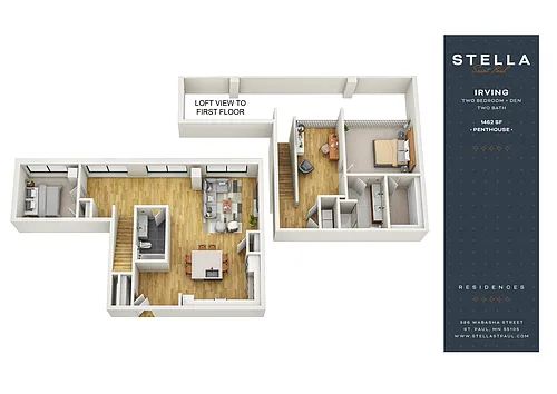Floor plan Irving | Penthouse Loft