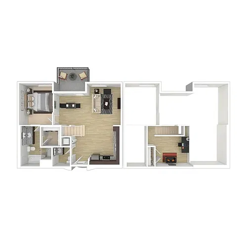 Floor plan 1 Bedroom 2 Bathroom C