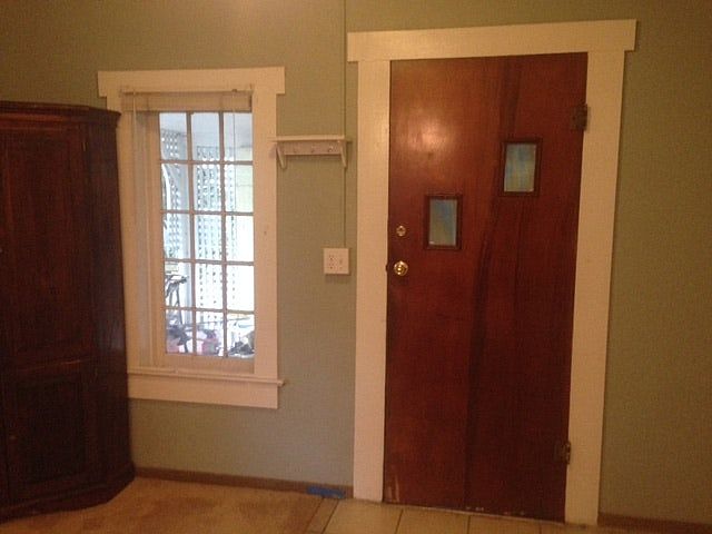 Front door in living room