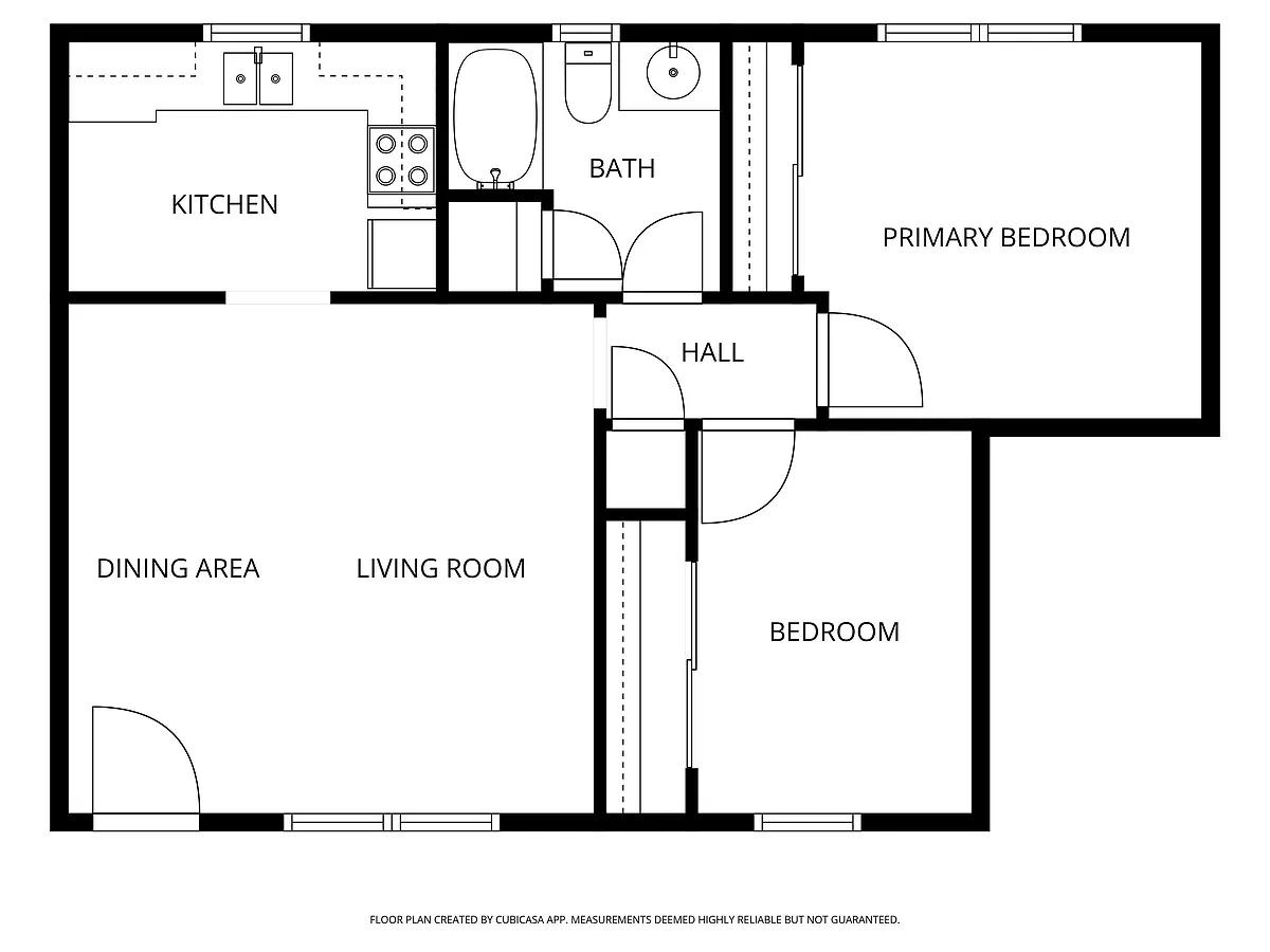 Floor plan 2 Bed 1 Bath