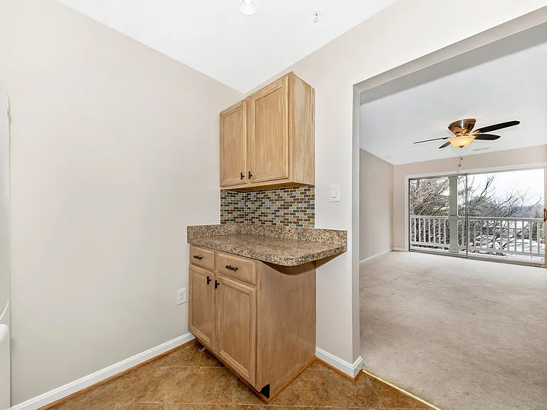 Extra kitchen workspace installed for more storage and prep space.