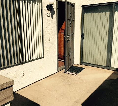 patio outside door & bedroom