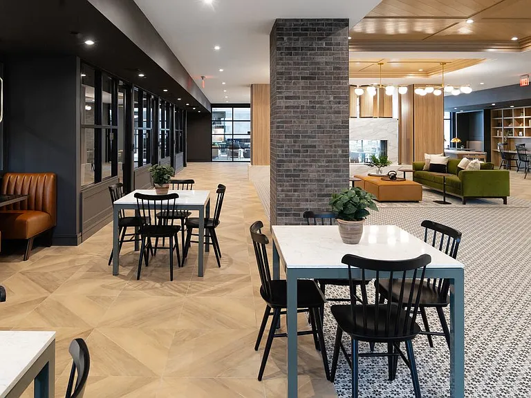 Lobby and leasing area with ample seating