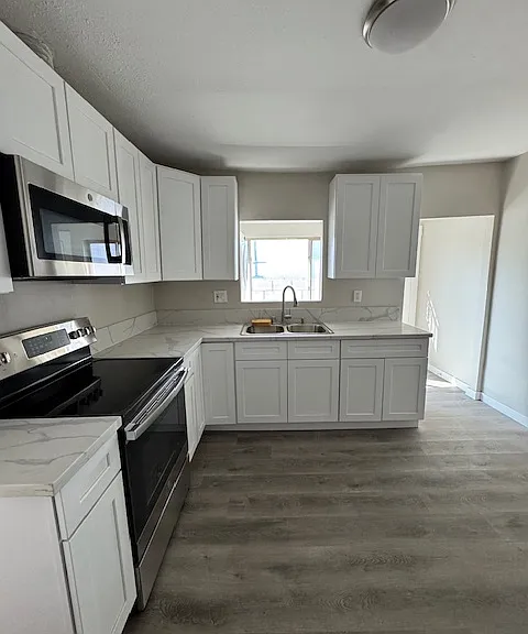 Kitchen with brand new cabinets and appliances