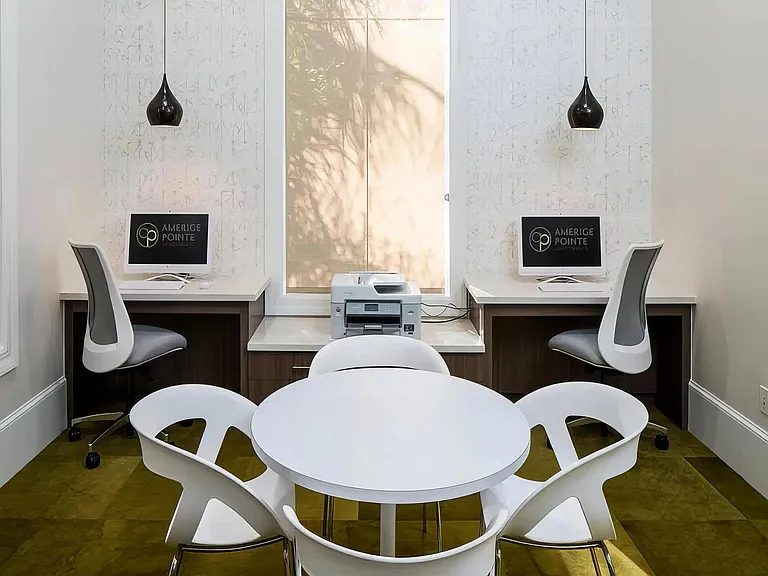 Business Center with Computers and Printers