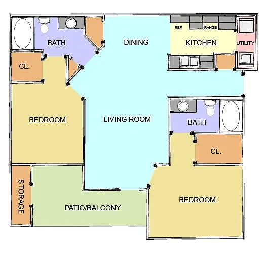 Floor plan Two Bedroom