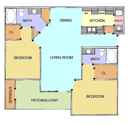 Floor plan Two Bedroom
