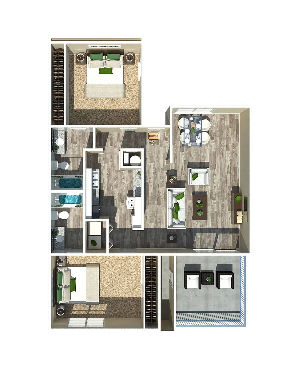 Floor plan Standard Two Bedroom Two Bathroom
