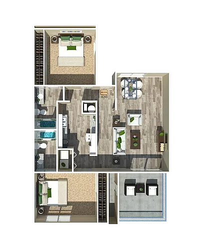 Floor plan Standard Two Bedroom Two Bathroom
