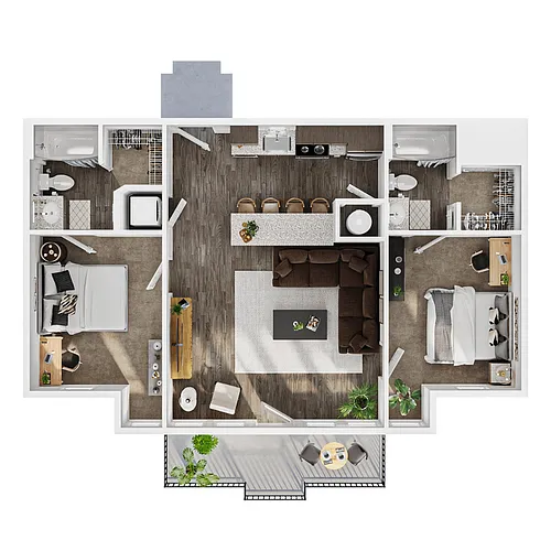 Floor plan 2BR/2BA - Hyalite