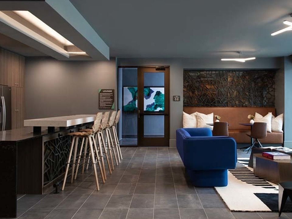 Open air clubroom with demonstration kitchen
