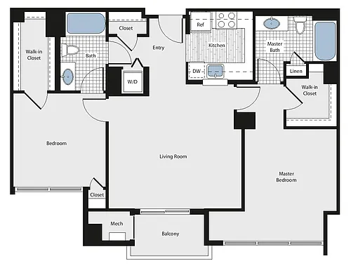 Floor plan 2 Bed/2 Bath - bcj3