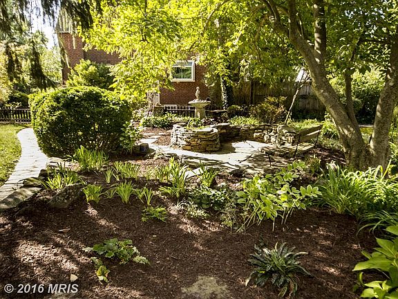 Sitting area amidst the garden.