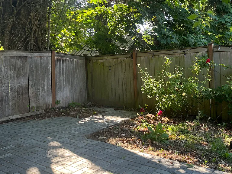 Paver patio with privacy fences