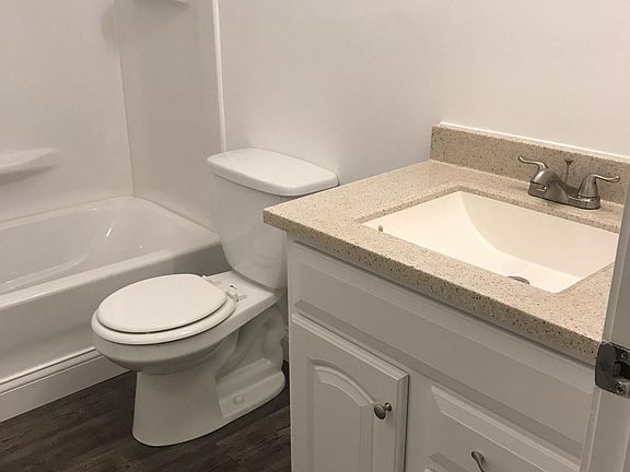 New vanity and top, new toliet, new flooring
